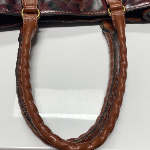 Patricia Nash, leather new without tags Floral Leather Tote Bag in Brown and Red - Picture 7 of 12